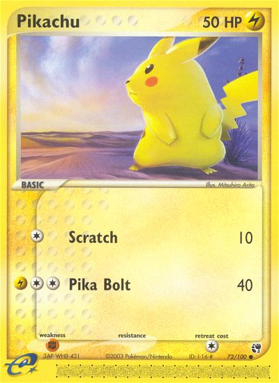 EX Sandstorm Pikachu #72/100